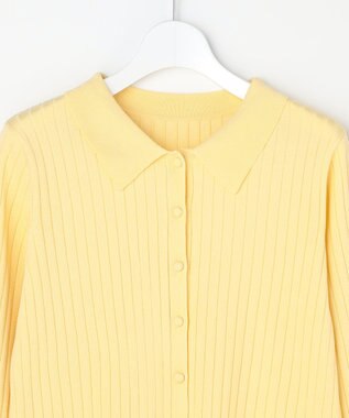 ANY SIS ポロカラーリブ ニット イエロー