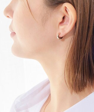 Phoebe 【金属アレルギー対応】シンプルフープスナップイヤリング　シャンパンゴールド シャンパンゴールド