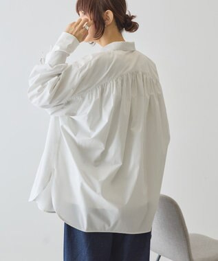 AMERICAN HOLIC 【イージーケア】バックギャザーリボンシャツ White
