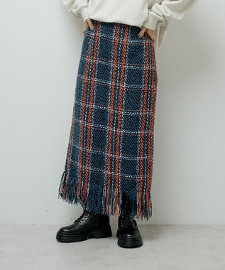 Green Parks ・ＳＵＧＡＲ　ＳＰＯＯＮ　チェックフリンジスカート