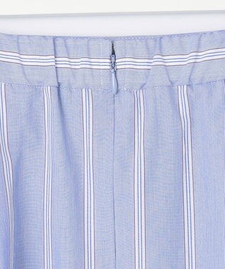 J.PRESS LADIES L 【洗える】 セルロース タイプライター ストライプ フレアー スカート サックスブルー系1