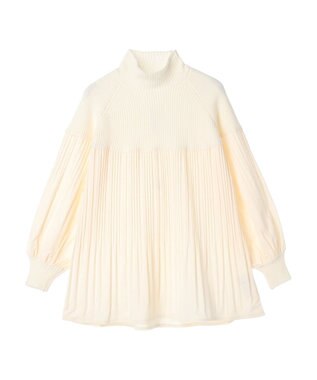 earth music&ecology プリーツフレアニットチュニック Ivory