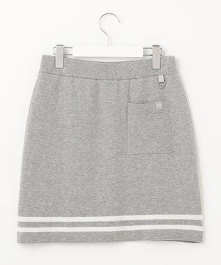 23区GOLF ウォッシャブルで気軽に着られる【WOMEN】モールボーダー ニットスカート ライトグレー系1