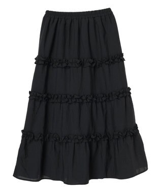 earth music&ecology ミニフリルボリュームスカート Black