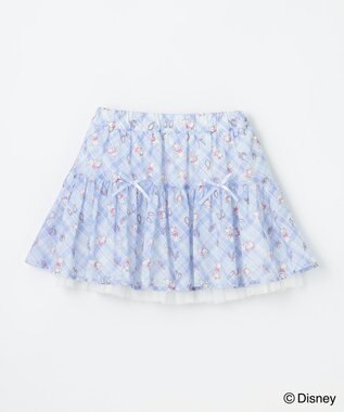 ANY KIDS 【ディズニー/マリー】チェック柄 総柄スカパン サックスブルー