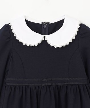 ANY KIDS 襟付き 長袖 ワンピース ネイビー