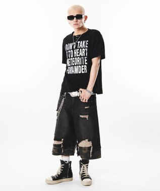 WEGO 【ユニセックス着用ITEM】ビッグロゴスラブヘンリーネックT（SS） ブラック