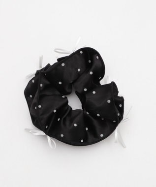 WEGO Lリボンドットシュシュ ブラック