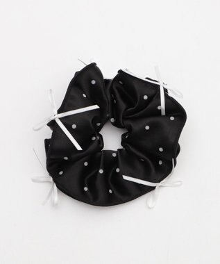 WEGO Lリボンドットシュシュ ブラック