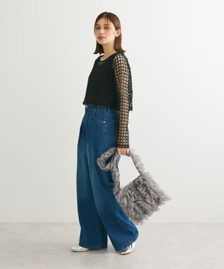 Green Parks ・ＳＵＧＡＲ　ＳＰＯＯＮ　フラワーメッシュプルオーバー Black