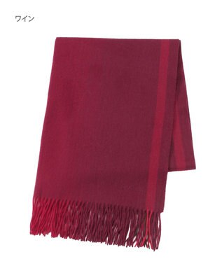 MOONBAT FURLA(フルラ）ウール100％ オンブレー カラーブロック ストール ワイン