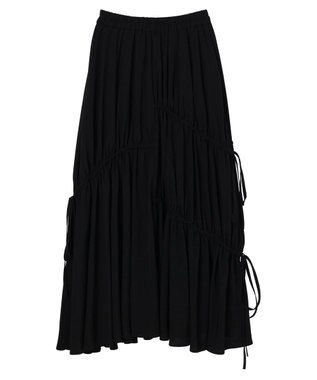 earth music&ecology ドロストギャザーフレアスカート Black