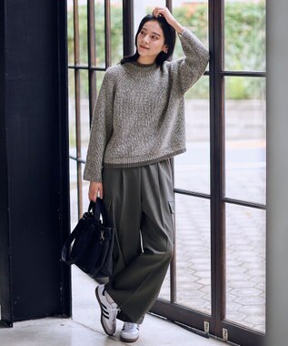 ANY L 【5色展開】バイカラーMIXニット グレーMIX