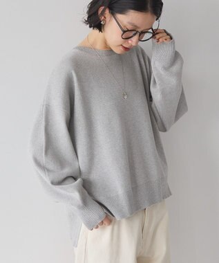 AMERICAN HOLIC 袖ボリュームサイドスリットニットプルオーバー Light Gray Mixture