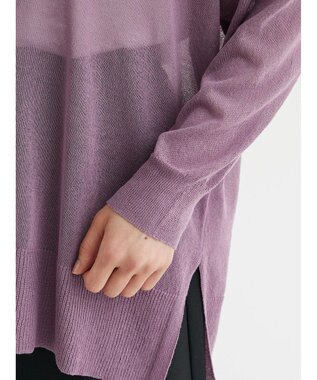 Green Parks 接触冷感シアーニットカーディガン Purple