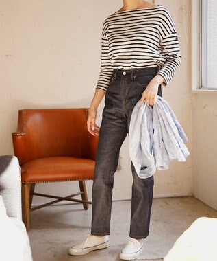 woadblue ＜坪田あさみさんコラボ＞ワイドテーパード  デニムパンツ RIGIDBLUE