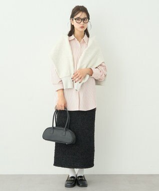 earth music&ecology サッカーストライプシャツ Red