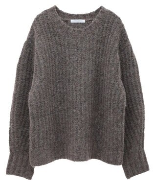 Green Parks ざっくりローゲージニットプルオーバー Brown