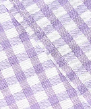 J.PRESS LADIES 【洗える】アセVisギンガム シャツ ブラウス ラベンダー系