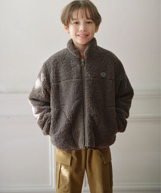 J.PRESS KIDS 【100-130cm】スタンドカラー ボア ブルゾン ブラウン系