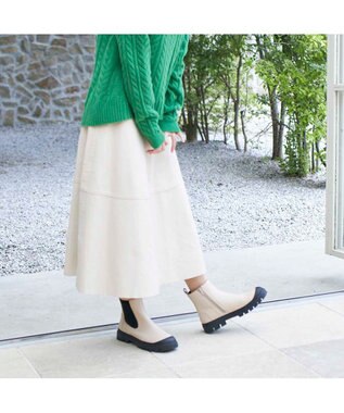 ing <ing>【レイン対応】ラバートゥサイドゴアブーツ ライトベージュ