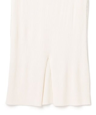 BEIGE， 【洗える】LAURA / Iラインリブスカート Ecru×Black