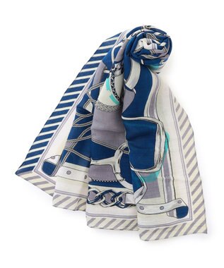 23区 manipuri ピルエットモチーフ コットンシルク ストール