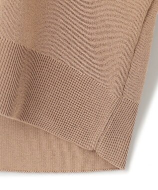 ICB L 【洗える】 コットンポリエステルスムース ニットプルオーバー アンバーベージュ系