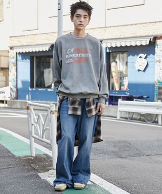 WEGO 【ユニセックス着用ITEM】ピグメントグラフィックプルオーバー 柄3