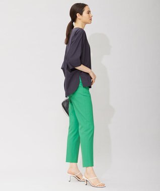 ICB 【洗える】 ブラウスライクジャージー ドルマンスリーブカットソー ネイビー系