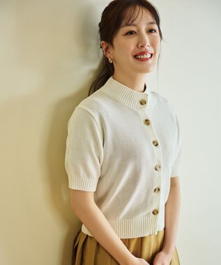 #Newans 〈花乃まりあさんコラボ〉コットンコードカーディガン ホワイト