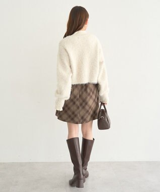 earth music&ecology ミックスカラーラメニットカーディガン Ivory