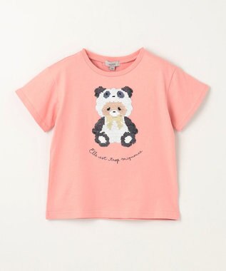 ANY KIDS ミラクルスパンコール 半袖 Tシャツ ピンク×クマ