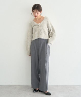 earth music&ecology ミックスカラーラメニットカーディガン Light Blue