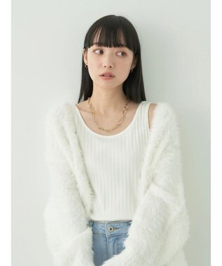 earth music&ecology ２ＷＡＹネックリブタンクトップ Off White