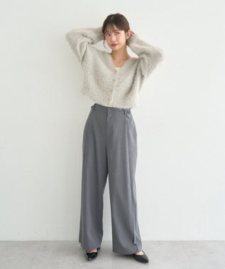 earth music&ecology ミックスカラーラメニットカーディガン Light Blue