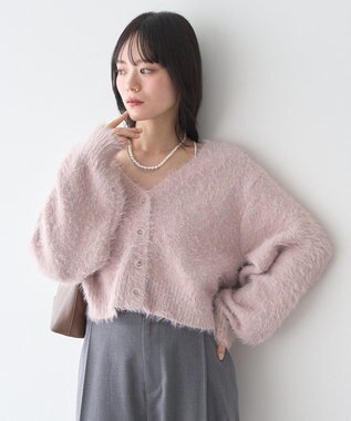earth music&ecology ミックスカラーラメニットカーディガン Light Pink