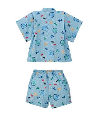 MIKI HOUSE HOT BISCUITS 【80-120cm】総柄 甚平スーツ ストームブルー