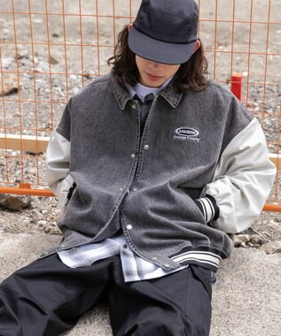 WEGO 【ユニセックス着用ITEM】デニムスタジャン ブラック