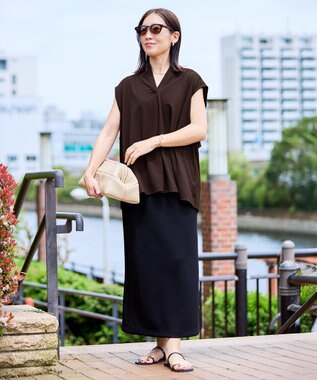 UNFILO L BEAUTY FORM JERSEY Light Iラインスカート ブラック