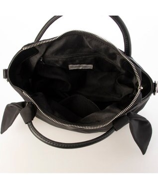 UNBILLION カシュカシュ cachecache / 下がりリボンナイロン2wayミニトートバッグ ブラック