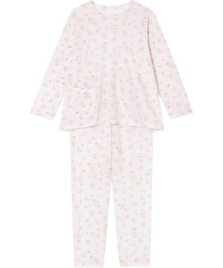 Wing 【パジャマ】　長袖・長ズボン　綿100%　天竺素材　花柄　ウイング／ワコール　EP7082 ピンク