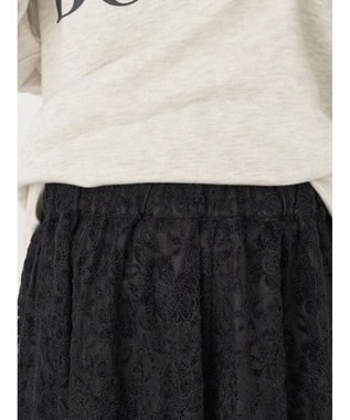 earth music&ecology 起毛レースフレアスカート Black