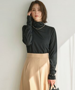 組曲 シャイニーシアータートル カットソー ブラック系