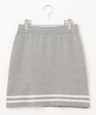 23区GOLF ウォッシャブルで気軽に着られる【WOMEN】モールボーダー ニットスカート ライトグレー系1