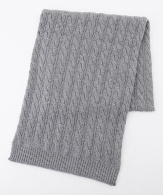 BEIGE， 【洗える】SEDONA / ウールカシミヤケーブルストール Gray