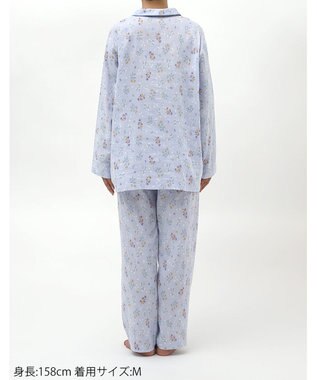 Wing パジャマ 綿100%(本体) 二重ガーゼ 長袖 長ズボン レディース EP7047 ウイング／ワコール サックス