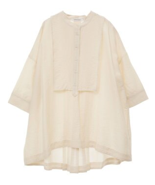 AMERICAN HOLIC 【WEB限定】接触冷感バンドカラーチュニック Ivory