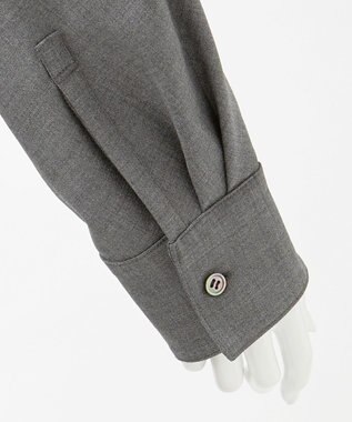 23区 L 【エステータ】ウールトロドライストレッチ カシュクールシャツ ワンピース グレー系