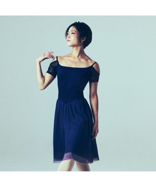 Chacott 【MADOKA SUGAI】オフショルダーレオタード ブラックベリー